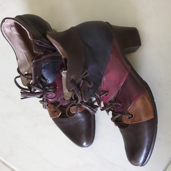 Spring Step Estrella Oxford Pump Heel Purple Leather Victorian Fall Booties 36EU - Picture 5 of 9